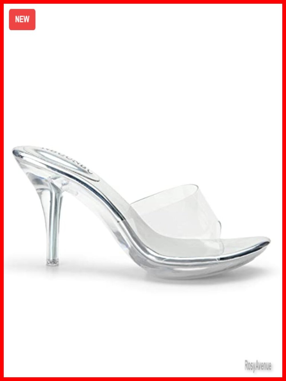 Clear Stiletto Heeled Sandals Open Toe Slip On Mule Dress Shoes